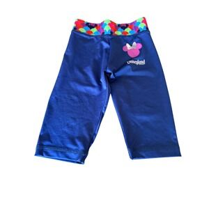 Disney Parks Disneyland Capri Leggings XS Rainbow Waistband‎ Minnie Mouse
